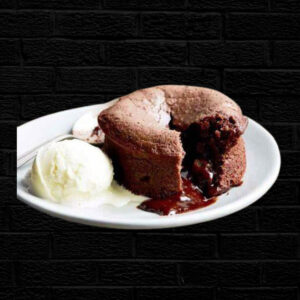 volcán de chocolate con helado
