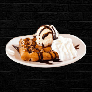 Waffles con helado